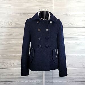 Gap wool blend double-breasted peacoat in blue Women's Size S